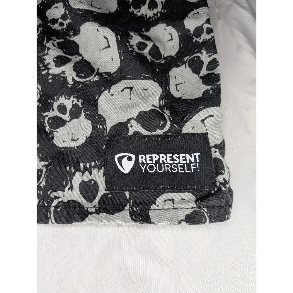 Represent Yourself Black & White All-Over Skull Print Bandana